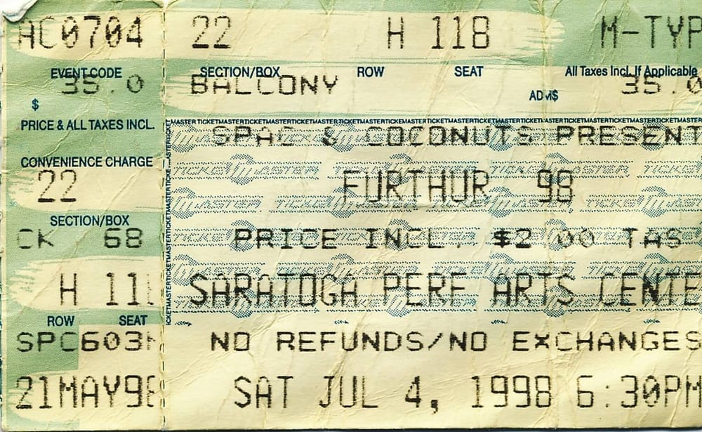 Furthur ’98, Saratoga Springs, NY, July 4, 1998 post image