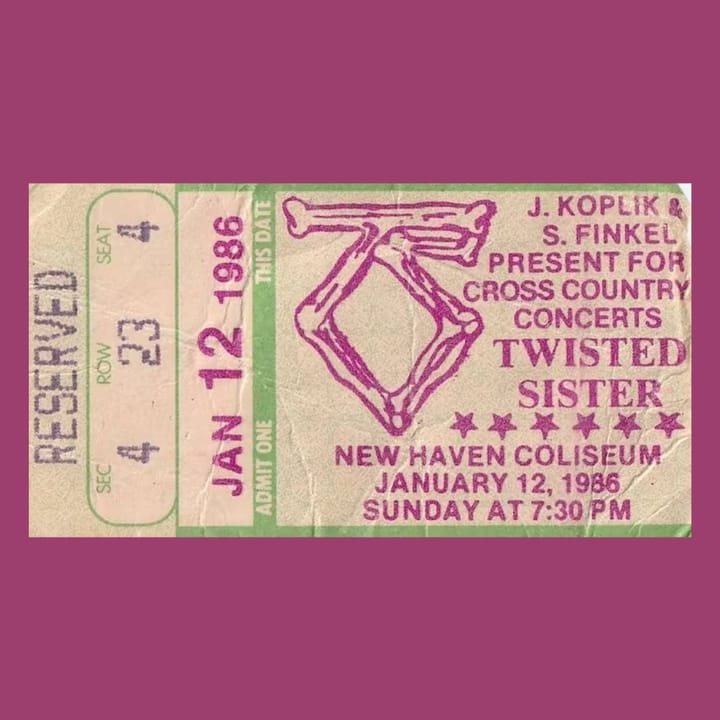 Twisted Sister, New Haven, CT, January 12, 1986